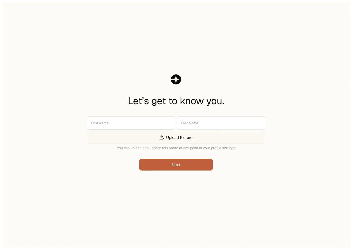 Onboarding step 1